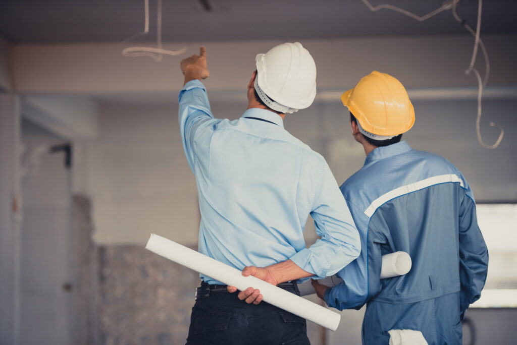 Two commercial general contractors looking at a project in Meridian.